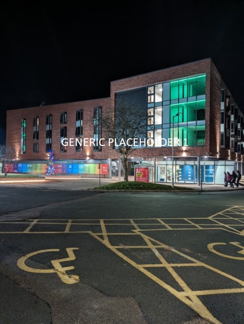 generic placeholder image of a University of Chester building at night.