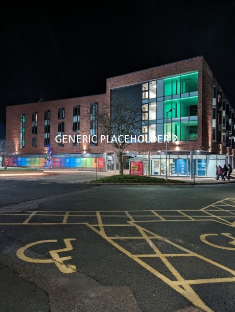 generic placeholder image of a University of Chester building at night.