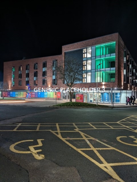 generic placeholder image of a University of Chester building at night.